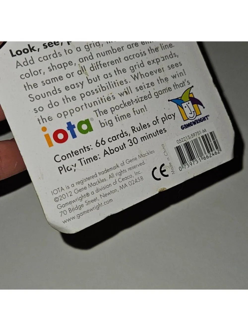 Iota Great Big Game Teeny Weeny Tin Cards Instructions Gamewright FACTORY SEALED